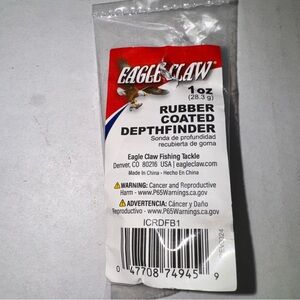Eagle Claw Fishing Tackle 1oz Rubber Coated Yellow Depth Finder